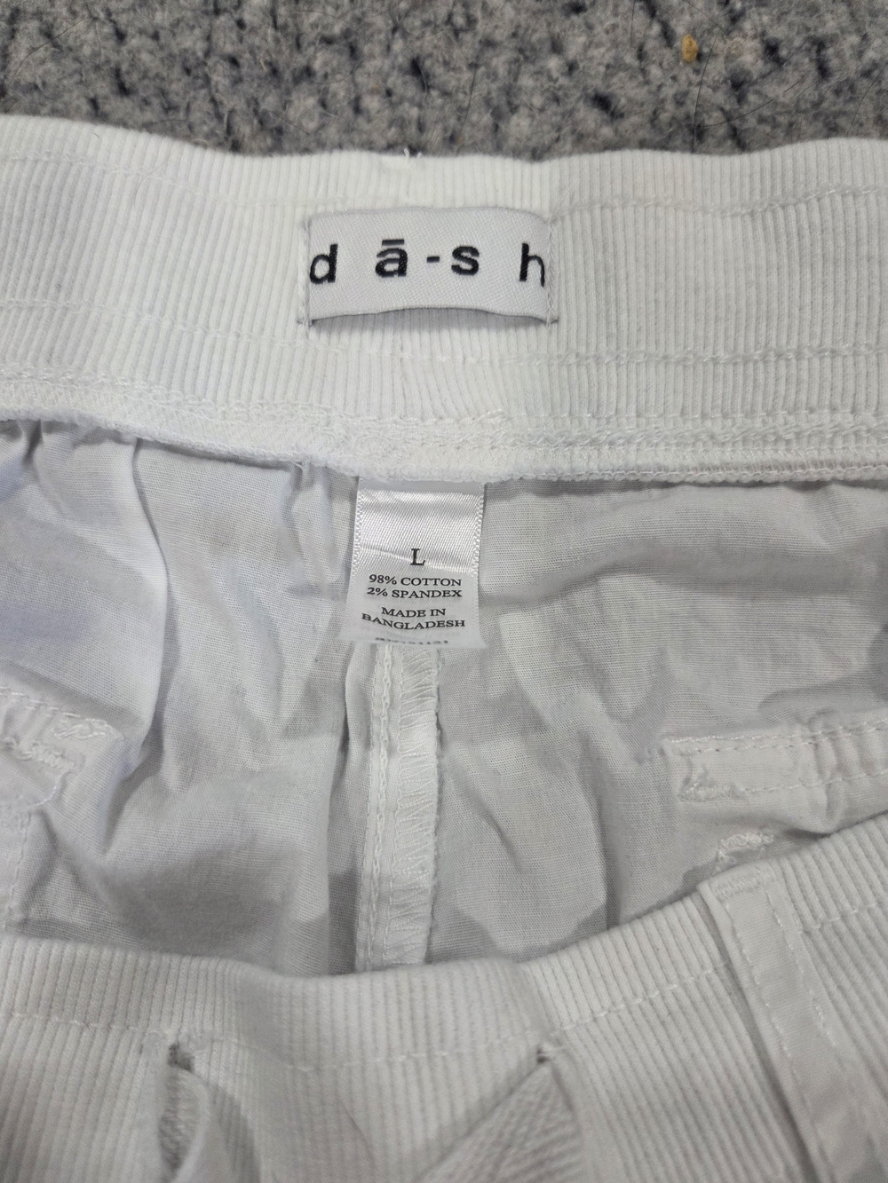 White Cargo Drawstring Bermuda Dash Shorts - Picture 2 of 3
